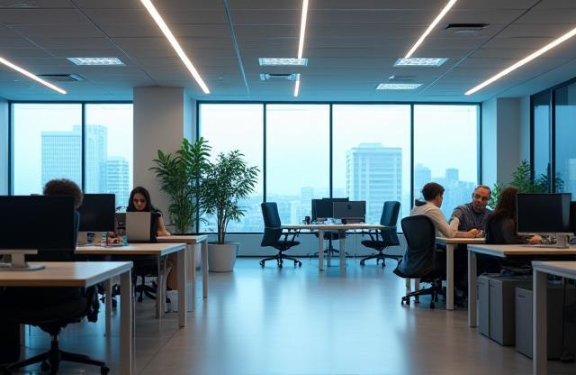 Image representing energy-efficient lighting upgrades in an office